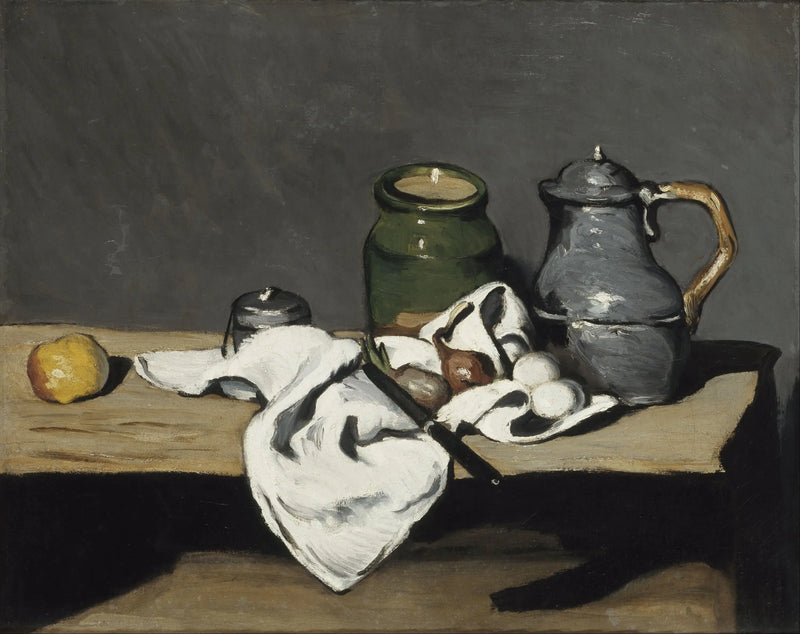 Grön kruka och tennkanna - Paul Cézanne