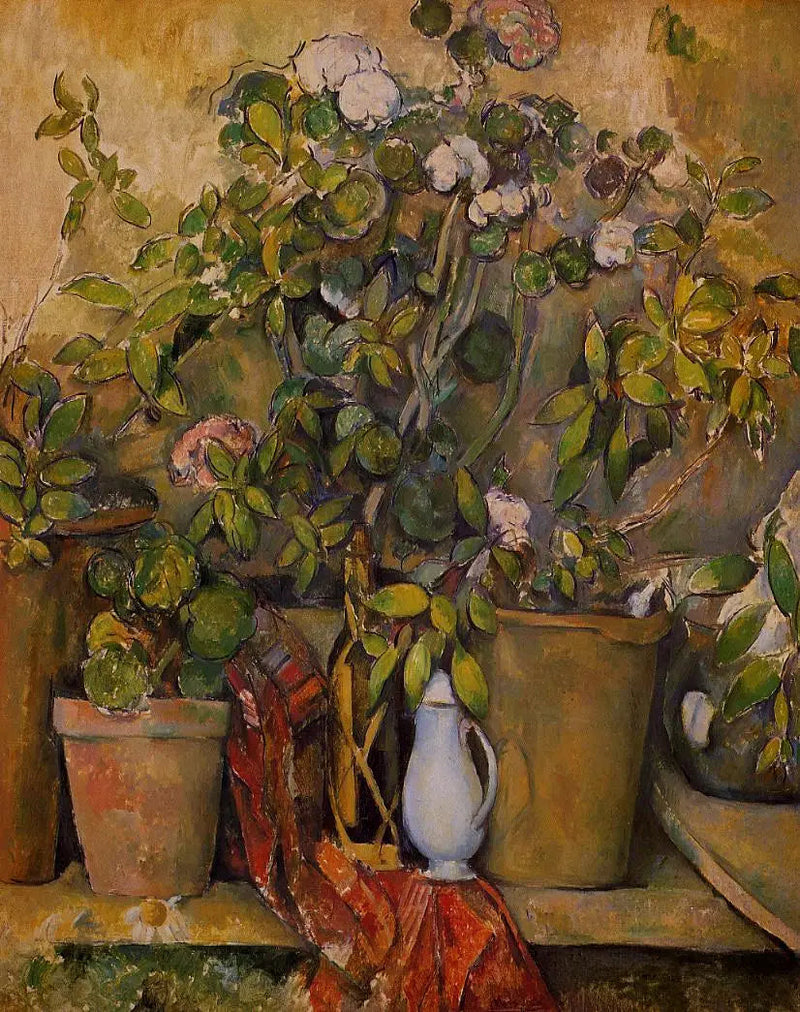 Lerkärl och blommor - Paul Cézanne
