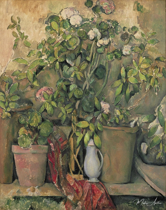 Pots en terre cuite et fleurs - Paul Cézanne - Reproductions de tableaux et peintures haut de gamme