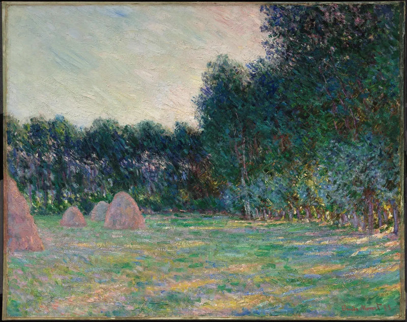 Äng med högar nära Giverny - Claude Monet