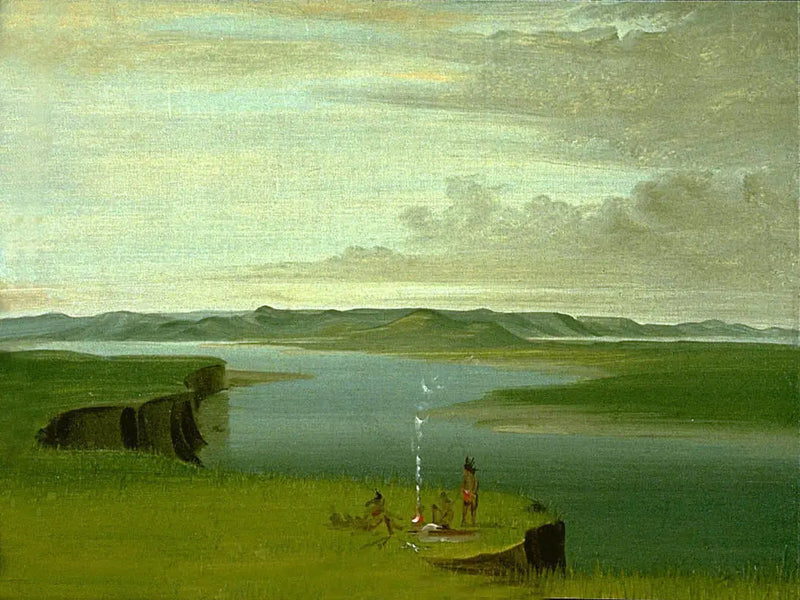 Prairie Bluffs vid soluppgången, nära mynningen av Yellowstone-floden - George Catlin