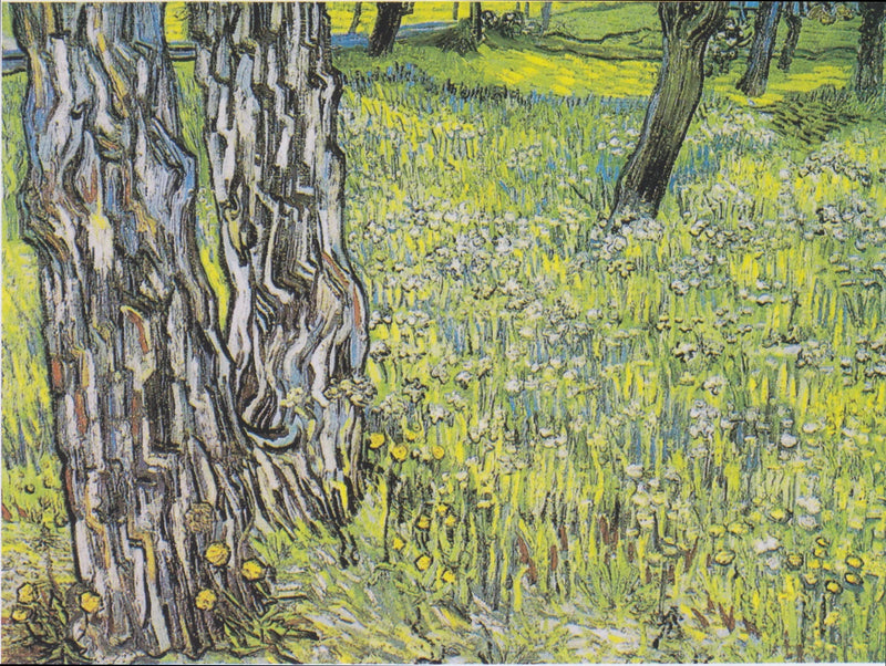 Blomstrande äng med träd och maskrosor - Vincent van Gogh
