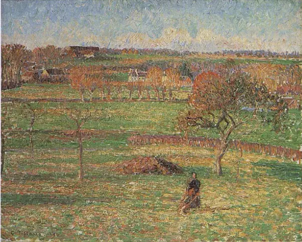 Bazincourt-ängarna, höst - Camille Pissarro