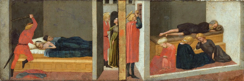 Altartavla; Höger panel: Helvetet för helige Julianus - Helgonet Nikolaus av Bari:s mirakel - Masaccio