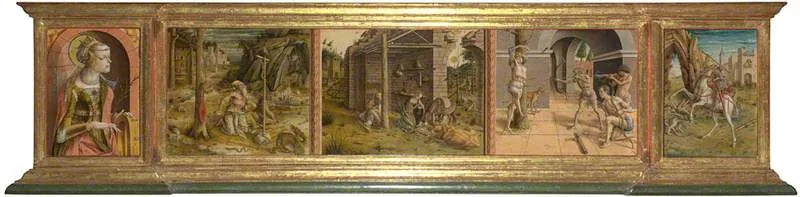 Prädella av La Madonna della Rondine - Carlo Crivelli