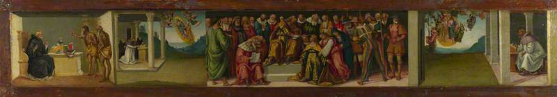 Prédelle: Esther och helige Jerome's liv - Luca Signorelli