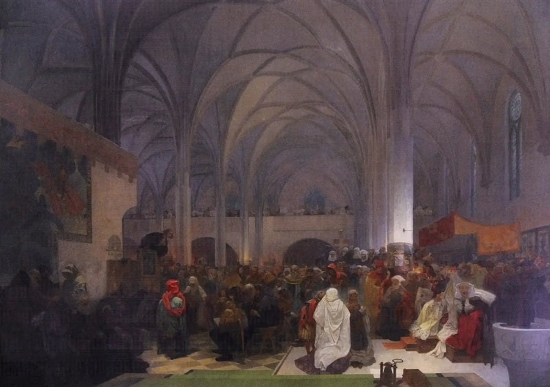 Predikan av mästare Jan Hus - Alphonse Mucha