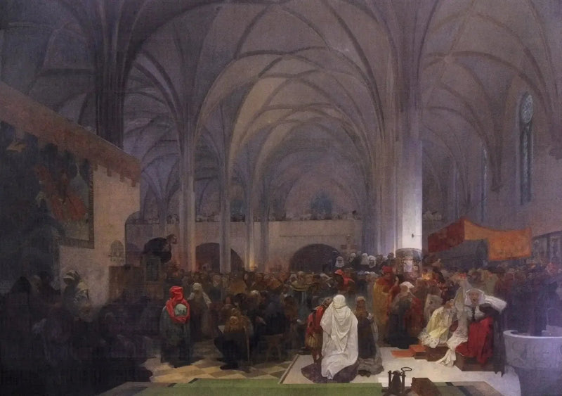 Predikan av mästare Jan Hus - Alphonse Mucha