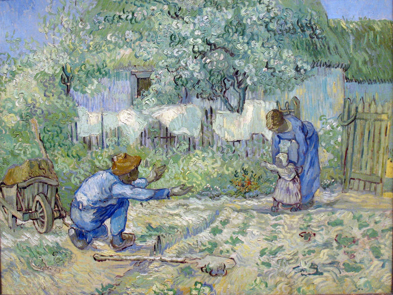 Första stegen, efter Millet - Vincent van Gogh