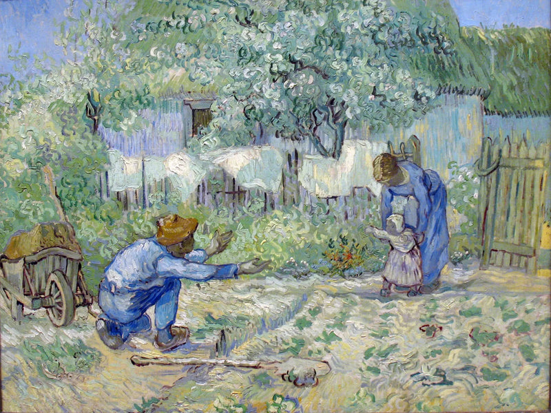 Första stegen, efter Millet - Vincent van Gogh