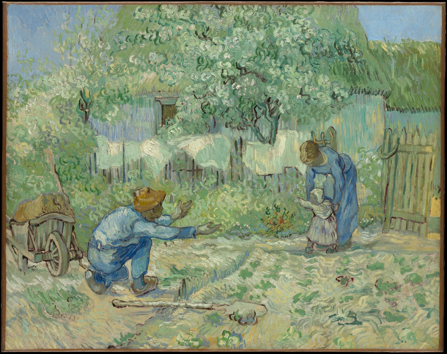 Första stegen, efter Millet - Vincent van Gogh