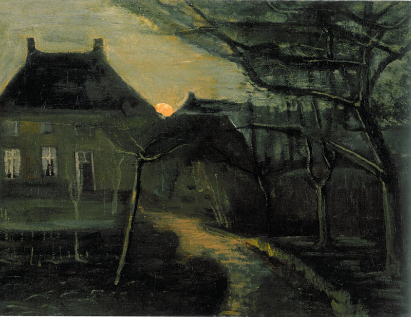Prästgården i Nuenen i månljus - Vincent van Gogh