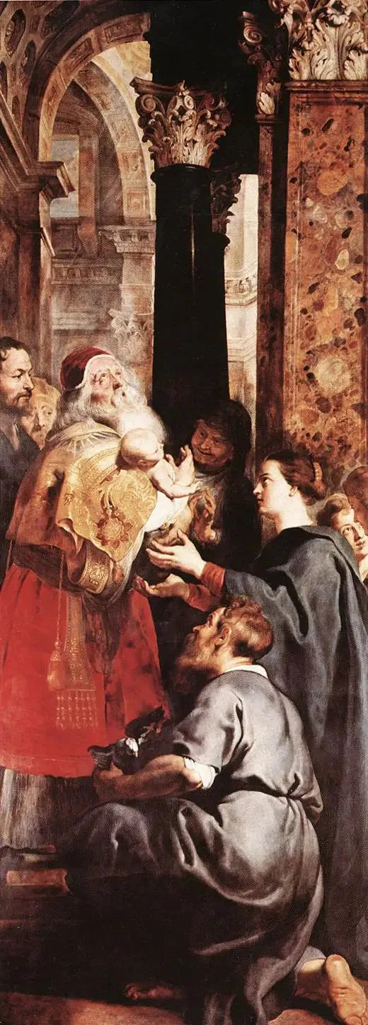 Presentation vid Templet (höger panel i triptyken) - Peter Paul Rubens