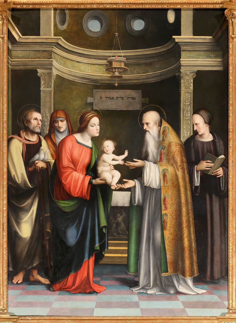 Presentation av Jesus i templet och jungfruns rening - Francesco Francia