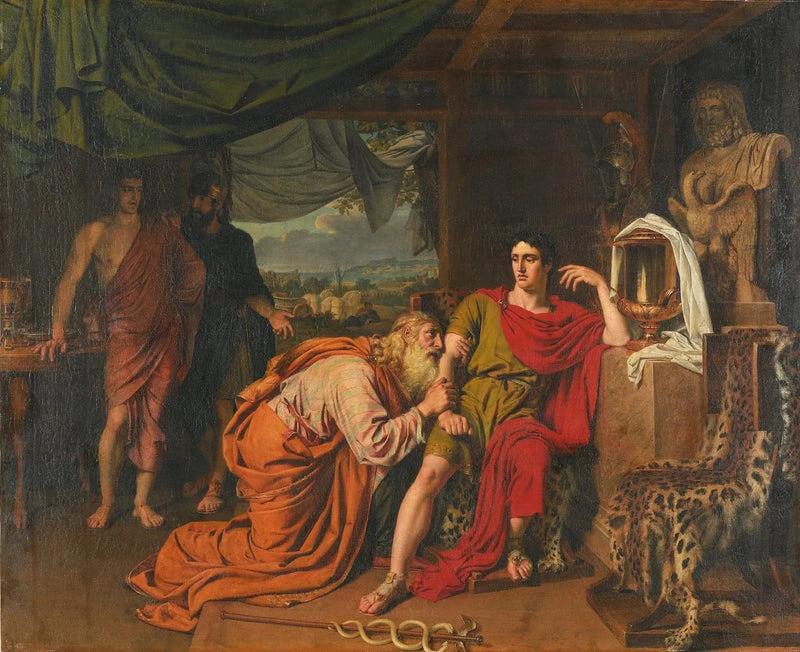 Priam ber Achilles att lämna tillbaka Hectors kropp - Alexandre Ivanov