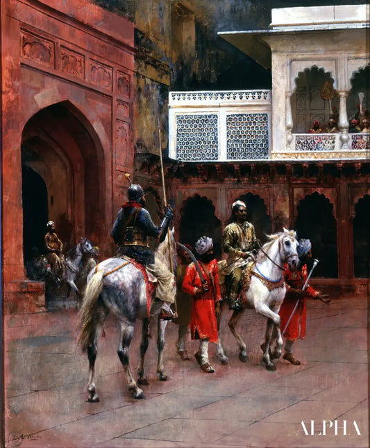 Prince indien, Palais d'Agra - Edwin Lord Weeks - Reproductions de tableaux et peintures haut de gamme