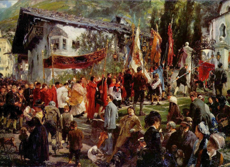 Procession av Corpus Christi i Hofgastein - Adolph von Menzel