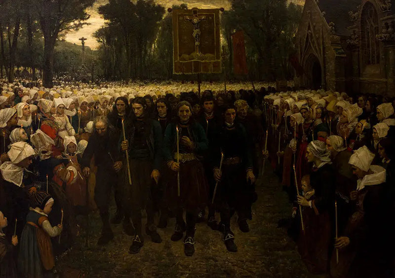 Procession av förlåtelse i Bretagne - Jules Breton