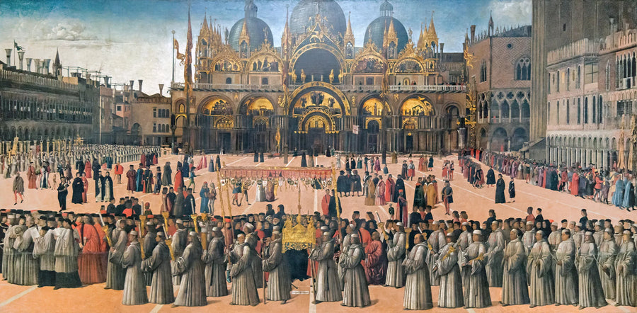 Procession på St. Markus plats - Gentile Bellini