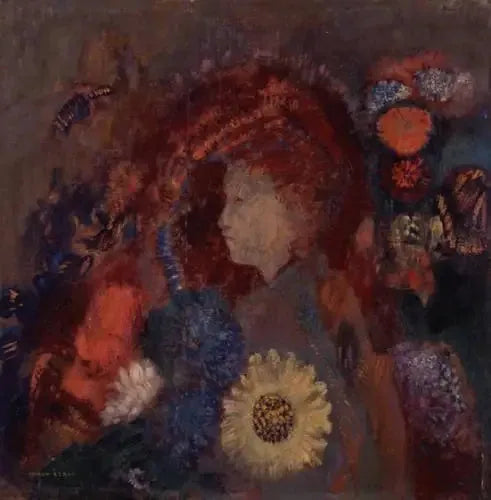 Ung flicka bland blommorna - Odilon Redon