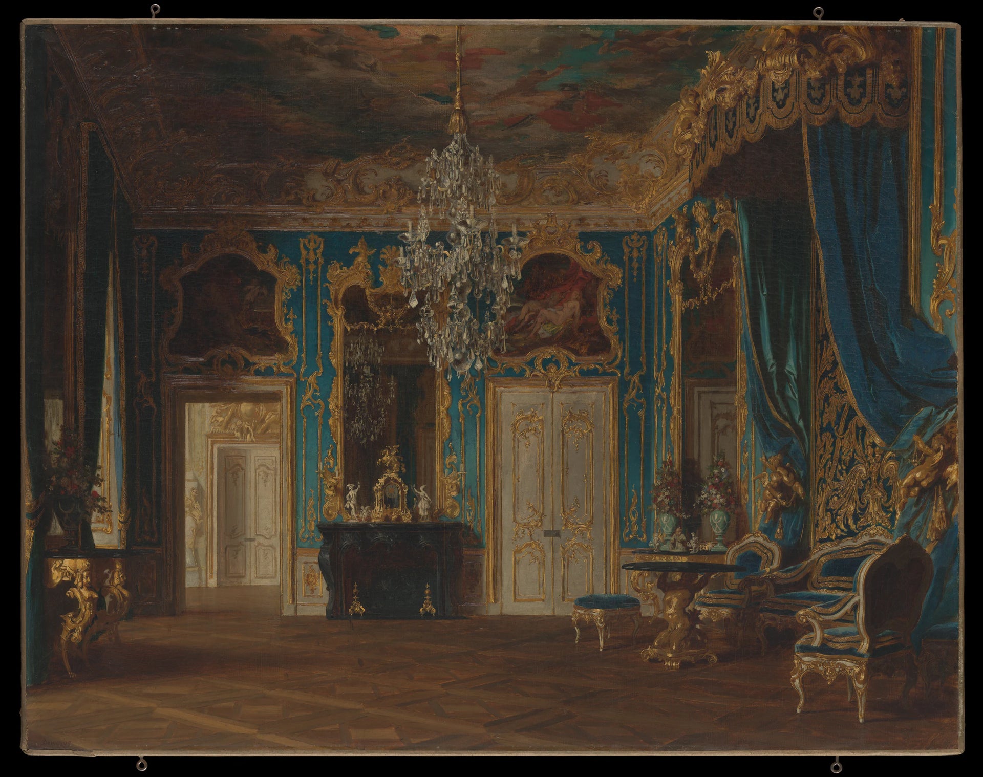 Projet pour une chambre du roi Louis II (1854-1886) de Bavière - Gyula Benczúr