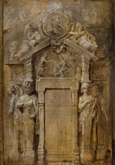 Projekt för titelsidan av Pompa Introitus...Ferdinandi - Peter Paul Rubens