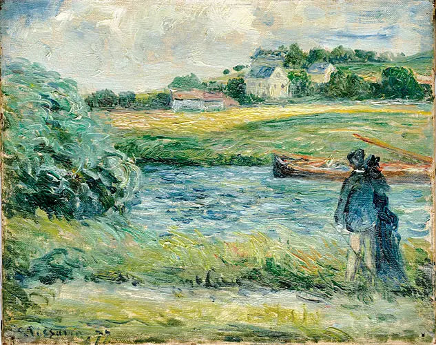 Promenad vid vattnet, Pontoise - Camille Pissarro