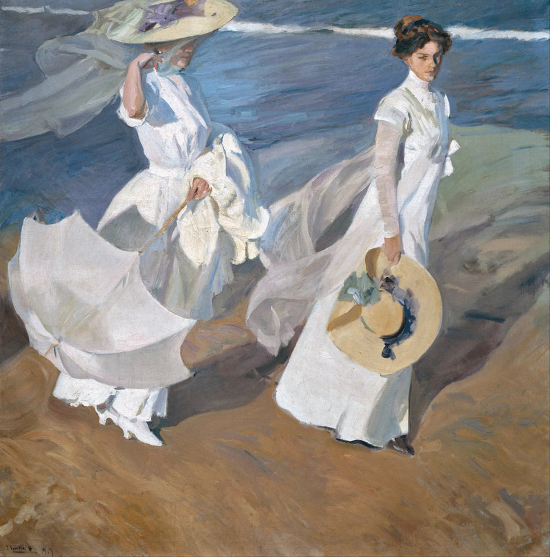 Promenad vid havet - Joaquín Sorolla