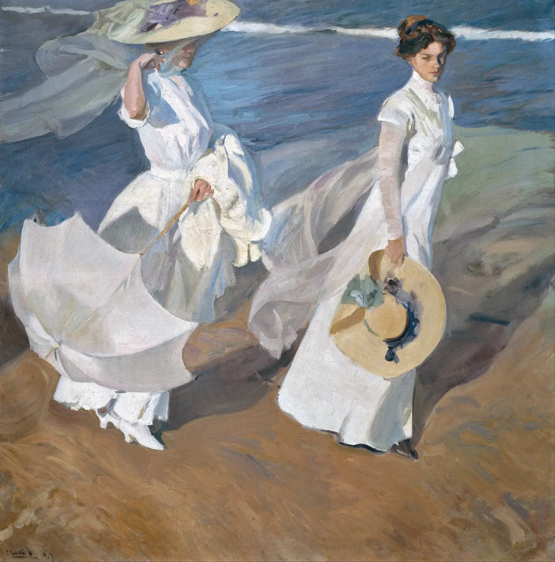 Promenad vid havet - Joaquín Sorolla