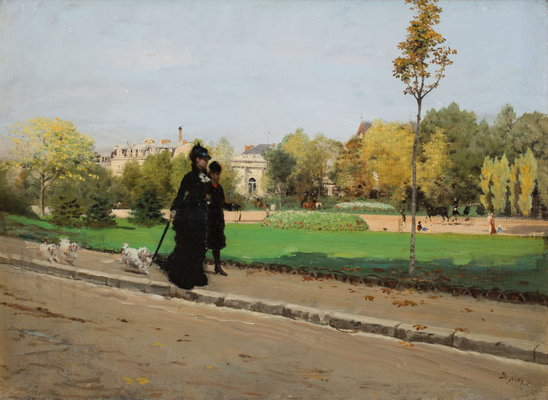 Promenad med hundar - Giuseppe De Nittis