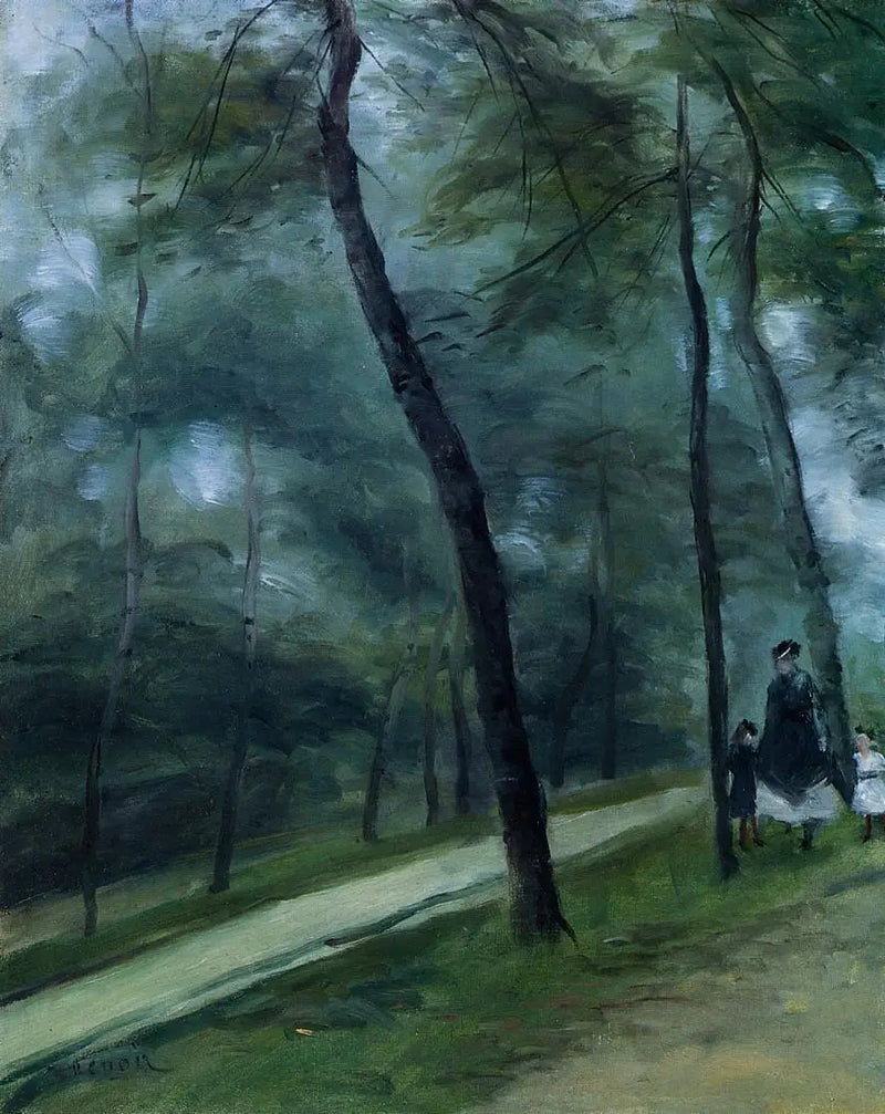 Promenad i skogen (Fru Le Cœur och hennes barn) - Pierre-Auguste Renoir