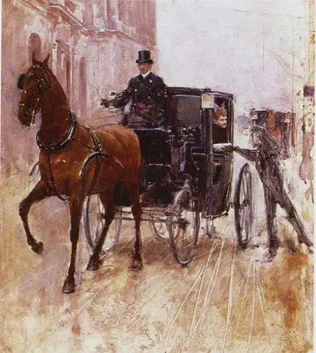 Promenad med häst och vagn - Jean Béraud