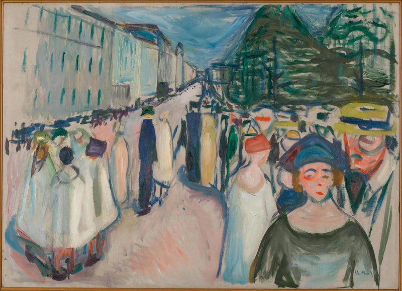 Promenad på Karl Johan - Edvard Munch