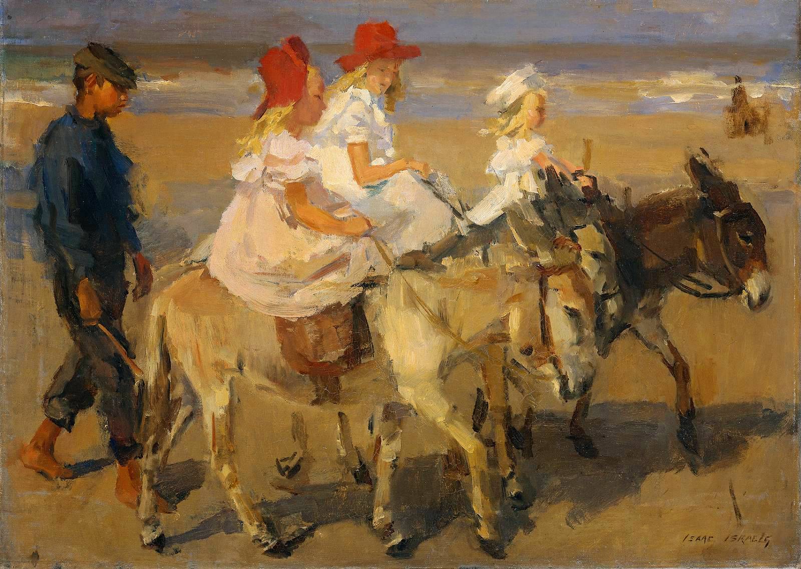 Promenades à dos d'âne sur la plage - Isaac Israëls image 1 reproduction réalisée par Alpha Reproduction
