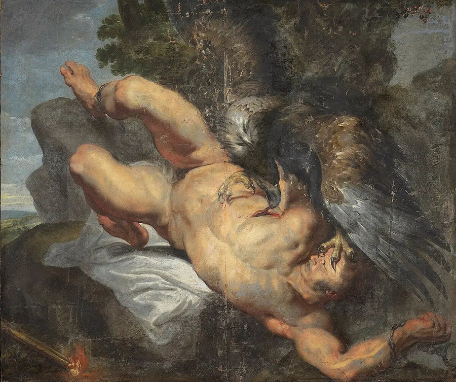 Prometheus bunden, med örnen - Peter Paul Rubens