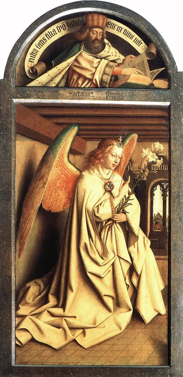 Profeten Zacharias; Annunciations-ängeln - Jan van Eyck