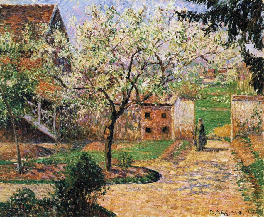 Blommande plommonträd, Éragny - Camille Pissarro