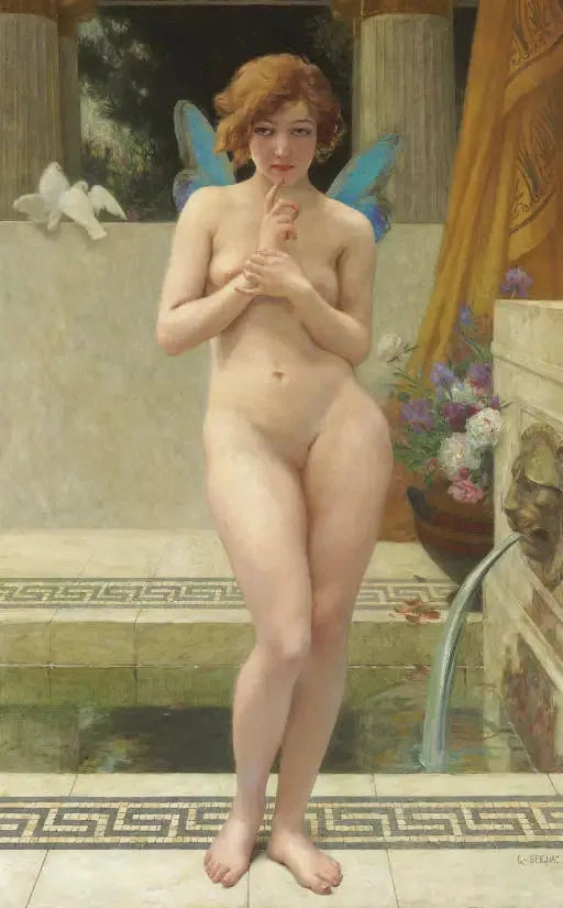Psyché vid fontänen - Guillaume Seignac