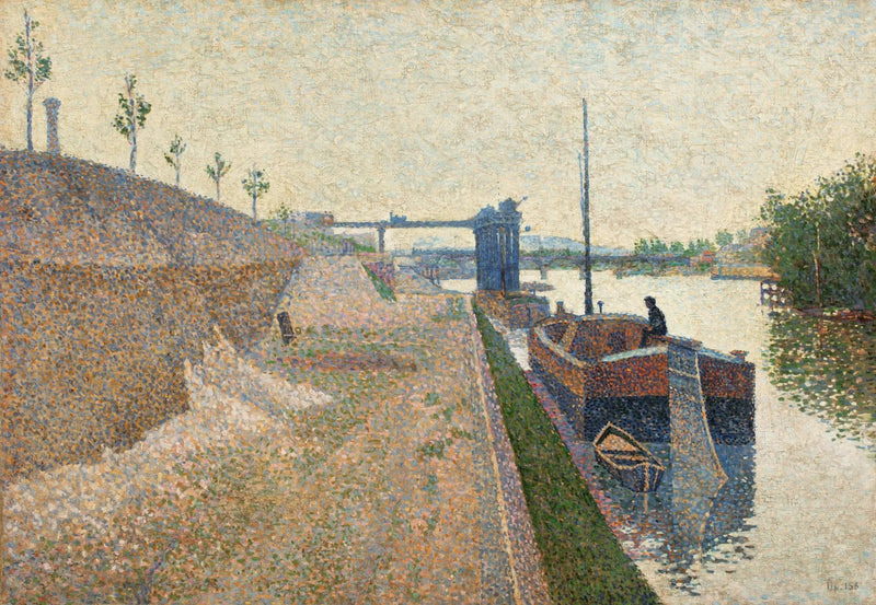 Quai de Clichy. Grått väder - Paul Signac