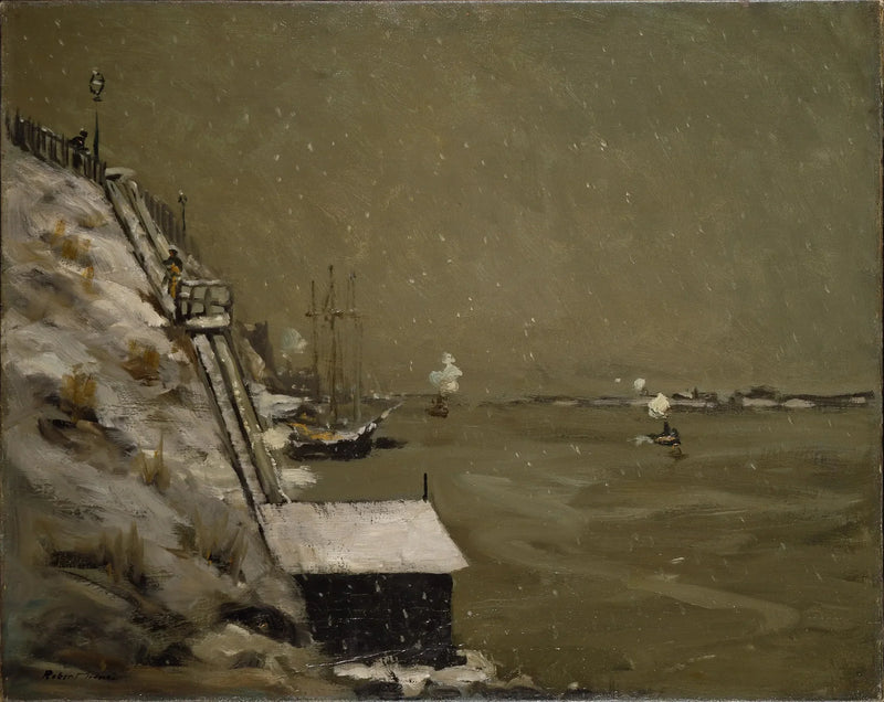 Quai de l'East River, vinter - Robert Henri