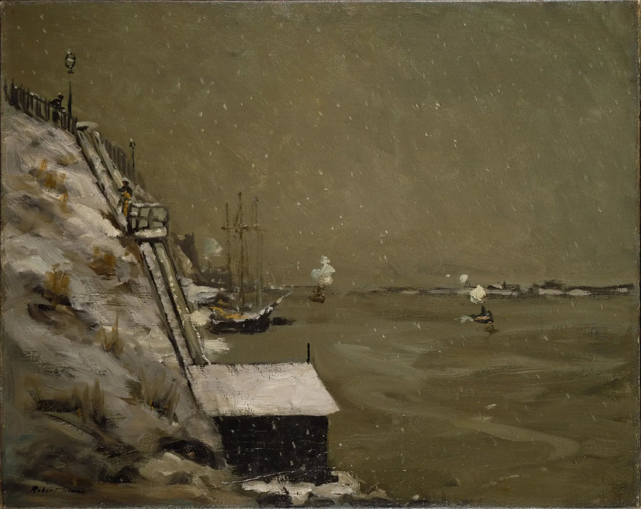 Quai de l'East River, vinter - Robert Henri