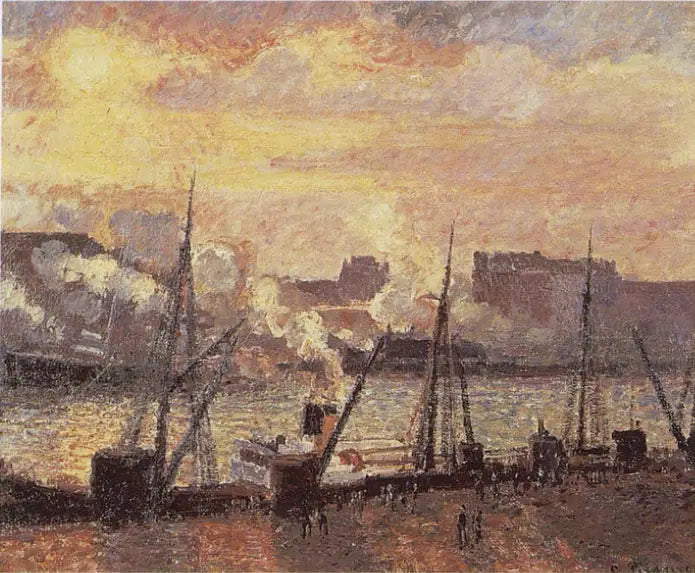 Börsen vid Rouen, solnedgång - Camille Pissarro