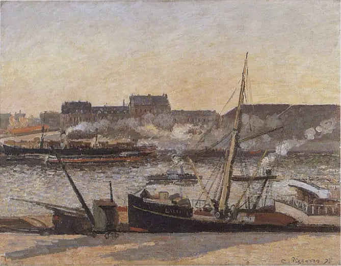 Börsen, Rouen, eftermiddag - Camille Pissarro