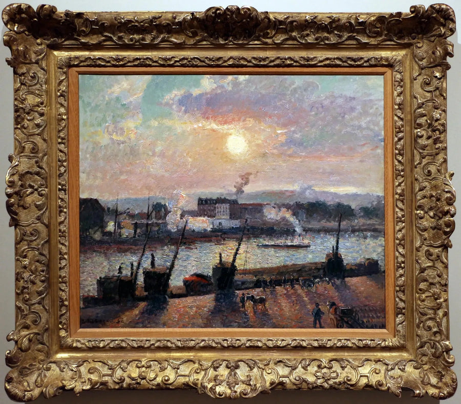 Börsen, Rouen, solnedgång - Camille Pissarro