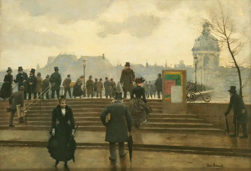 Quai de la Seine vid Pont des Arts i Paris - Jean Béraud