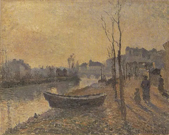 Quai du Pothuis, stränderna av Oise - Camille Pissarro