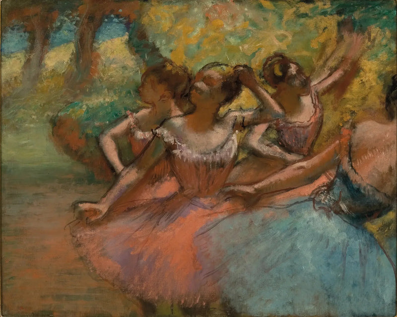Fyra ballerina på scenen - Edgar Degas