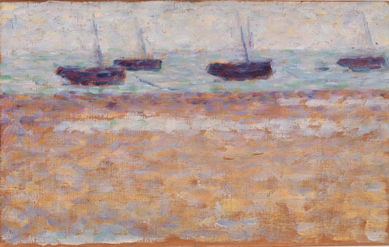 Fyra båtar i Grandcamp - Georges Seurat
