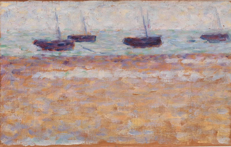Fyra båtar i Grandcamp - Georges Seurat