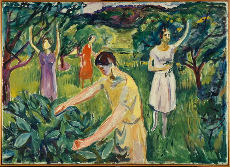 Fyra kvinnor i trädgården - Edvard Munch